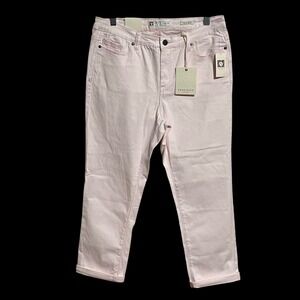 Anne Klein Jeans Women's Shrinking Violet Slim‎ Crop Size 12 NWT Pink